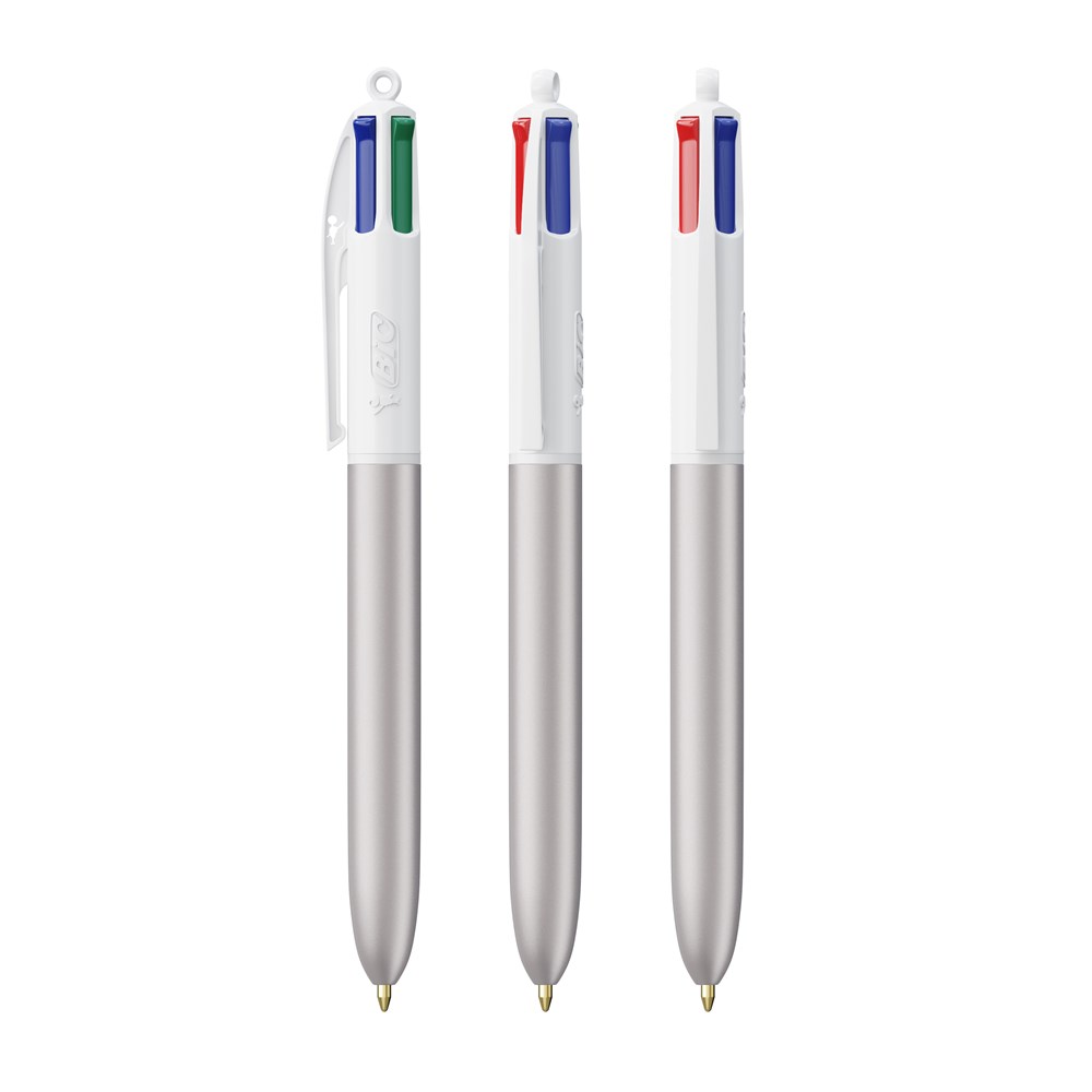 BIC® 4 Colours Glacé with Lanyard Silber Glacé / Weiss