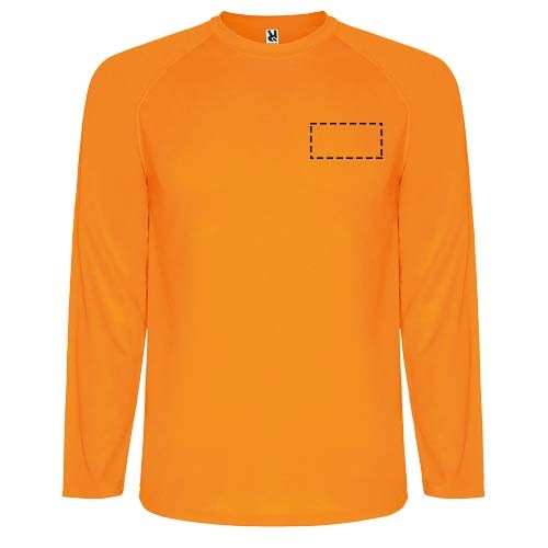 Montecarlo Langarm-Sport-Shirt für Kinder Fluor Orange