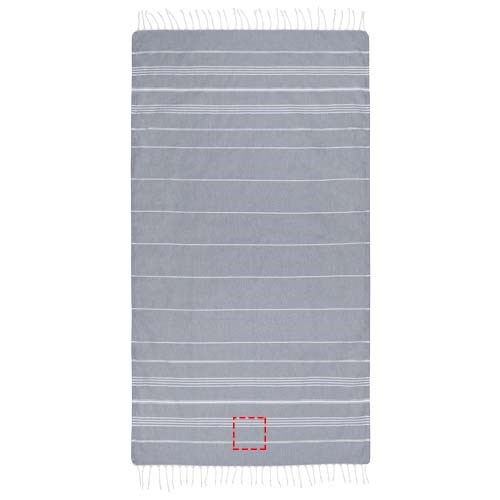 Serviette de hammam Anna en coton 150 g/m² 100 x 180 cm gris