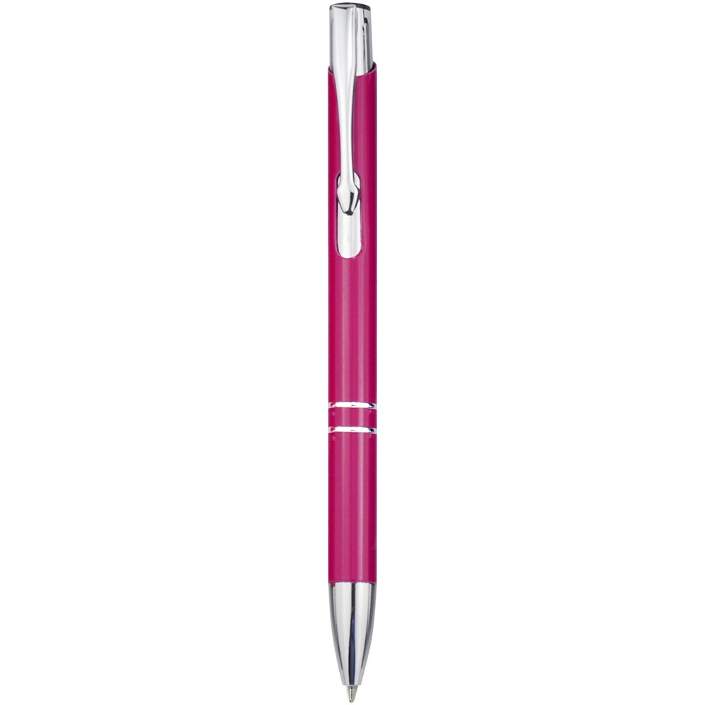 Stylo bille rétractable en aluminium Moneta (encre bleue) Magenta