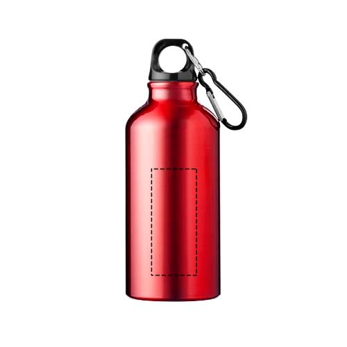 Oregon 400 ml Aluminium Trinkflasche mit Karabinerhaken rot