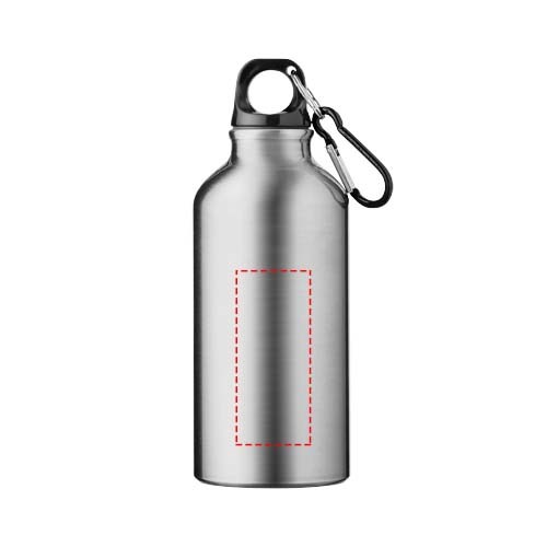 Oregon 400 ml Aluminium Trinkflasche mit Karabinerhaken silber