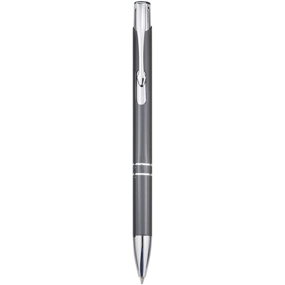 Stylo bille rétractable en aluminium Moneta (encre bleue) gris