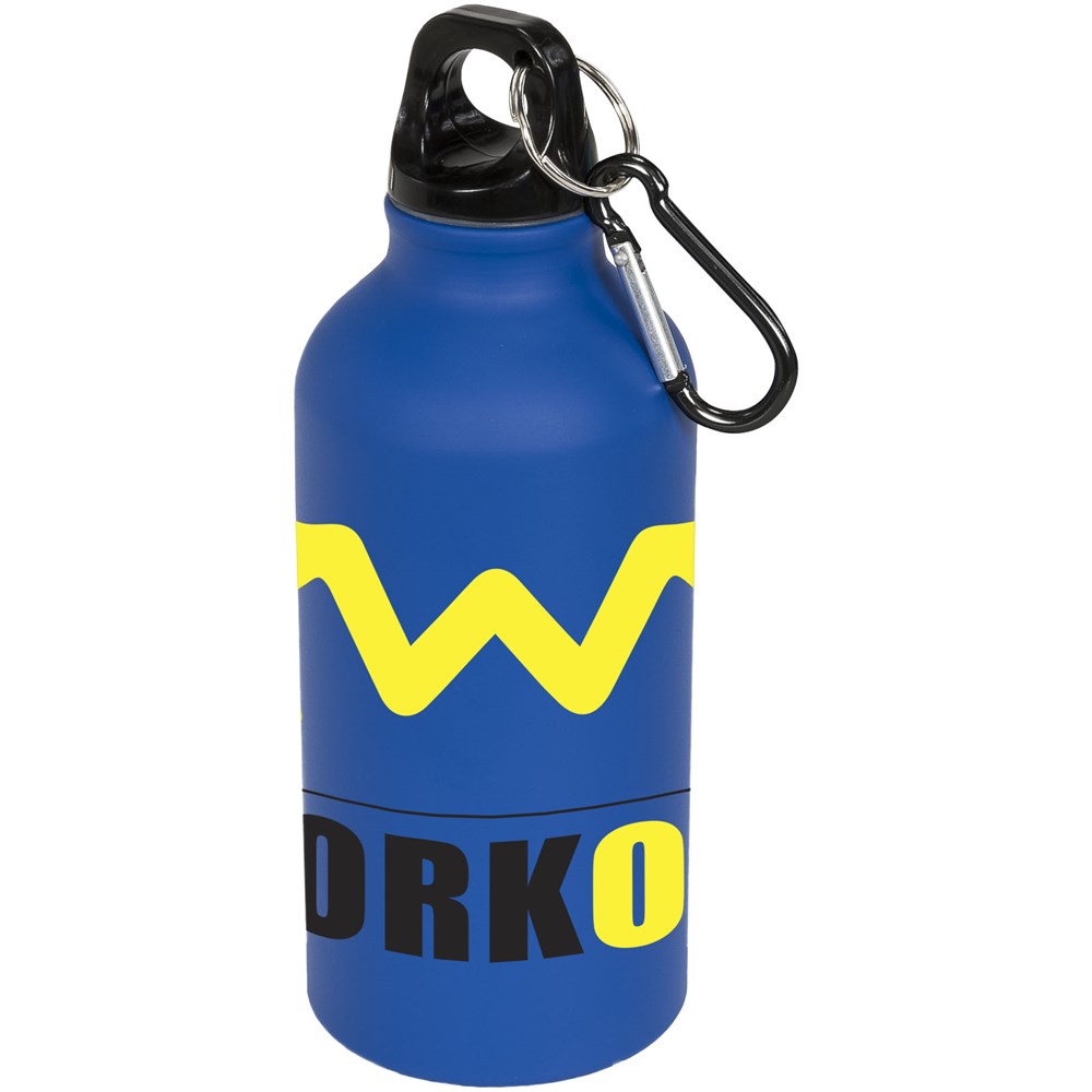 Oregon matte 400 ml Trinkflasche mit Karabiner blau