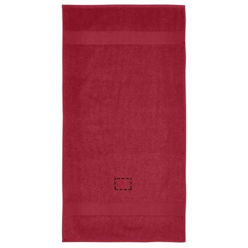 Serviette Charlotte de 50 x 100 cm en coton de 450 g/m² rouge