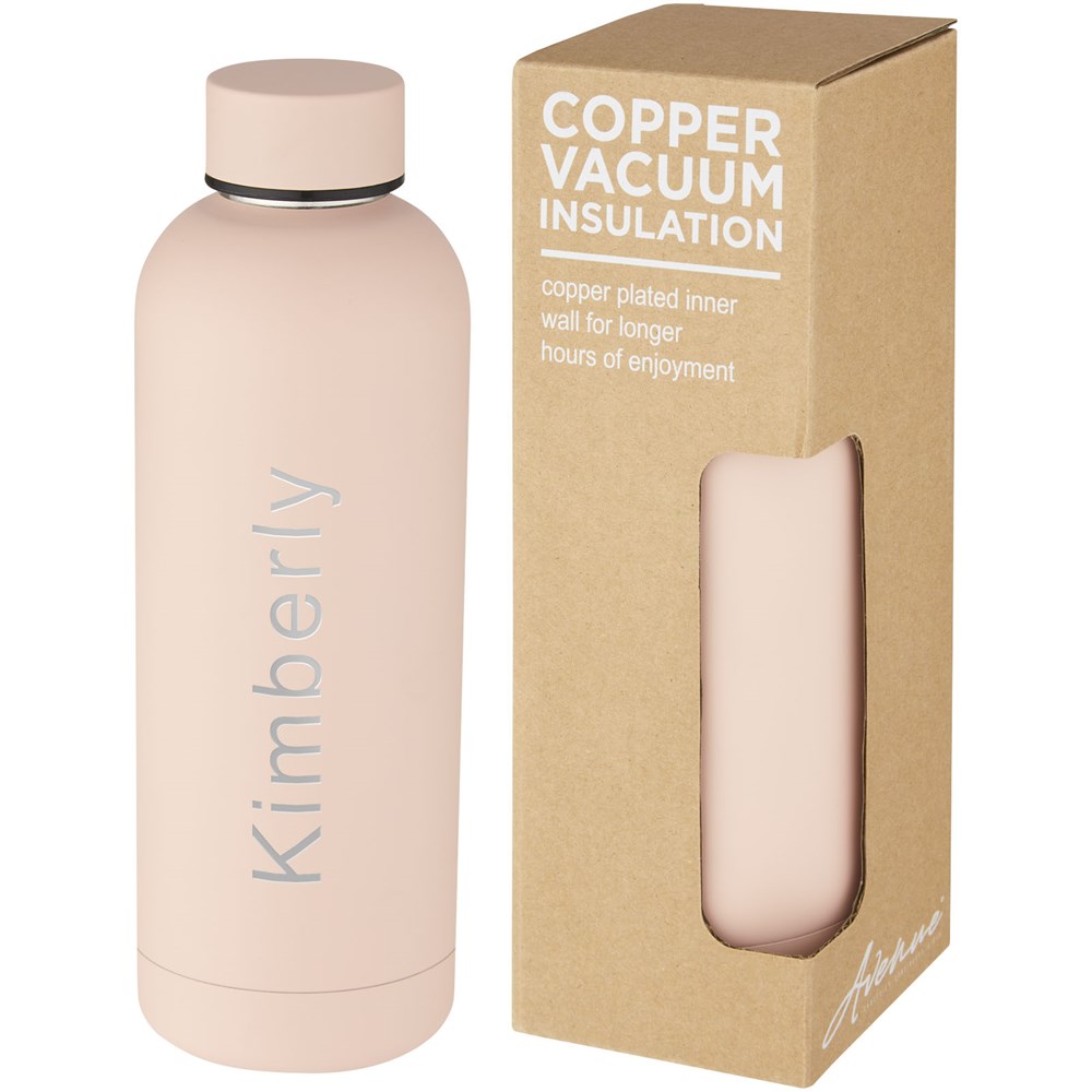 Bouteille isotherme Spring de 500 ml avec isolation sous vide et couche de cuivre Pale blush pink