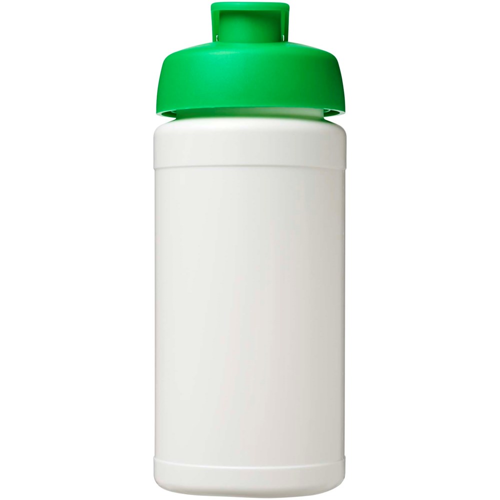 Bouteille de sport Baseline Rise de 500 ml recyclée avec couvercle rabattable Blanc, Vert