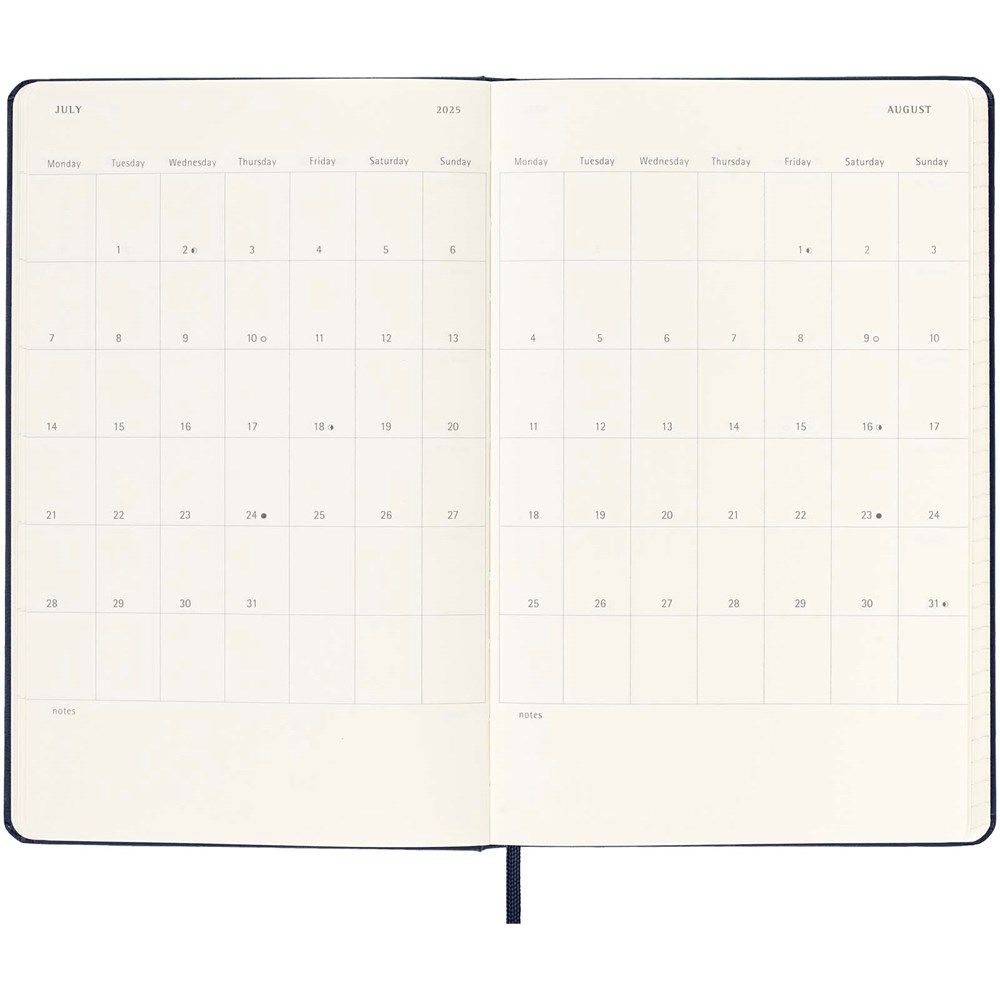 Moleskine Hardcover 12 Monate Wochenkalender L saphir