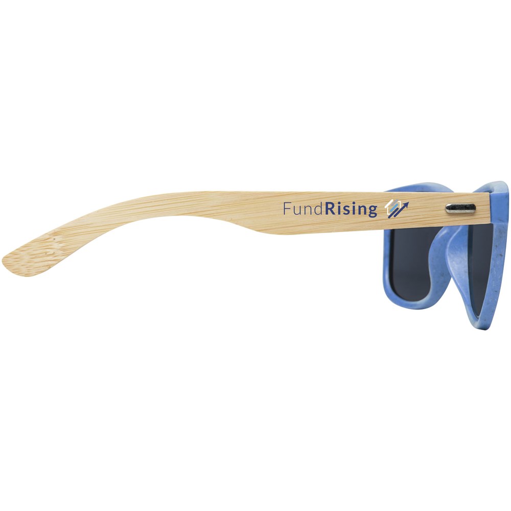 Lunettes de soleil Sun Ray en bambou Bleu process