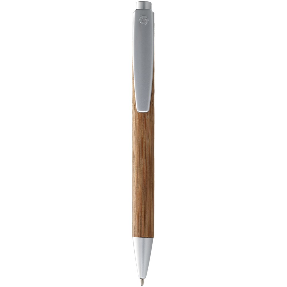 Stylo bille en bambou Borneo (encre noire) Naturel, Argent