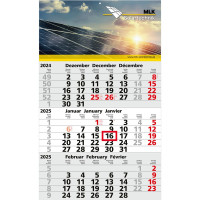 3-Monats-Wandkalender mit 1-farbigem-Offsetdruck 2025