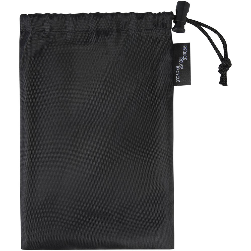 Serviette de sport rafraîchissante en PET recyclé Raquel avec pochette 80 x 30 cm Noir