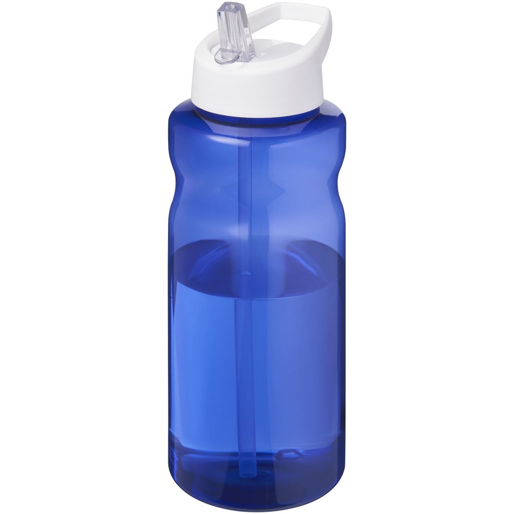 Bouteille de sport H2O Active® Eco Big Base de 1 litre avec couvercle à bec verseur Bleu, Blanc