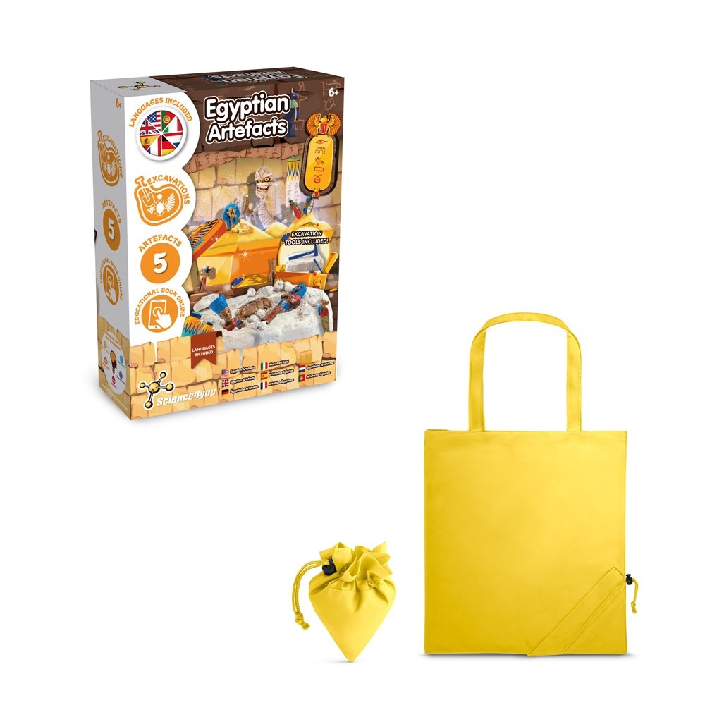 Ancient Egypt Excavation Kit V Jeu éducatif livré avec un sac cadeau pliable en 190T jaune