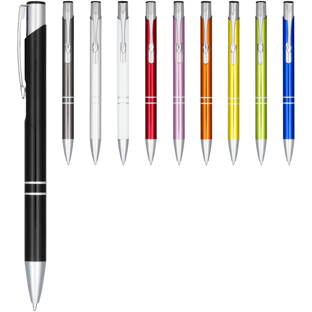 Stylo bille aluminium anodisé Moneta (encre bleue) argent