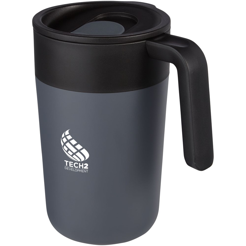 Tasse Nordia de 400 ml recyclée à double paroi gris