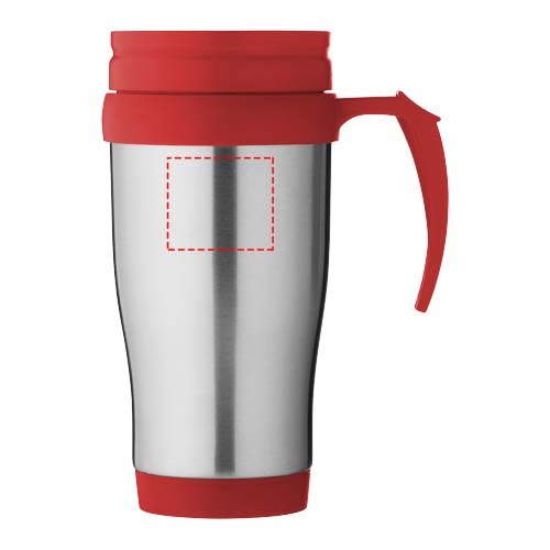 Mug isotherme Sanibel 400ml Argent, Rouge