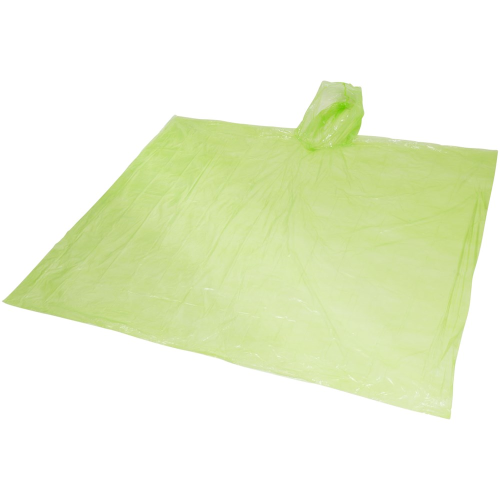 Poncho jetable pour la pluie avec pochette de rangement Ziva Citron vert