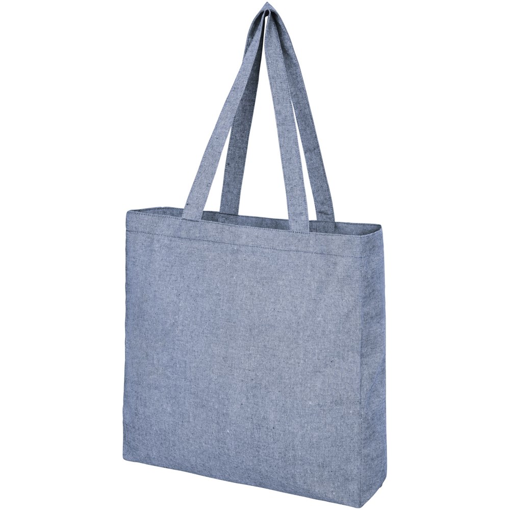 Pheebs 210 g/m² recycelte Tragetasche mit Seitenfalten 13L heather blau