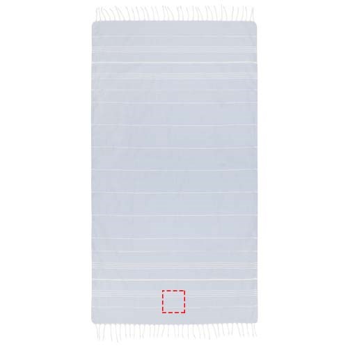 Serviette de hammam Anna en coton 150 g/m² 100 x 180 cm bleu clair