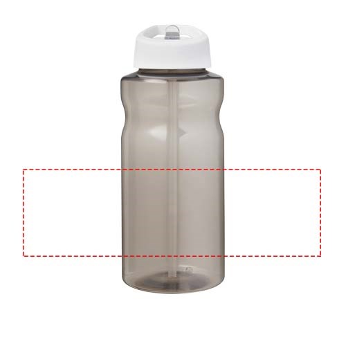 Bouteille de sport H2O Active® Eco Big Base de 1 litre avec couvercle à bec verseur Charbon, Blanc