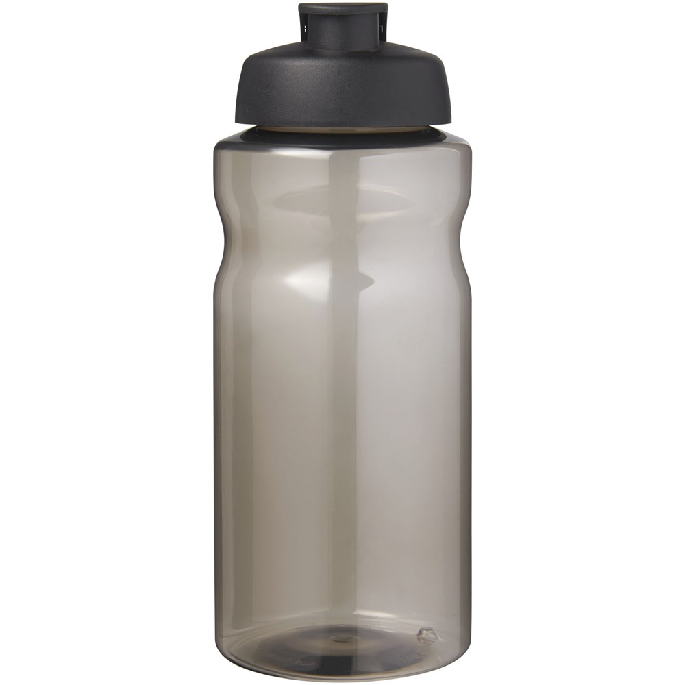 Bouteille de sport H2O Active® Eco Big Base de 1 litre à couvercle rabattable Charbon, Noir