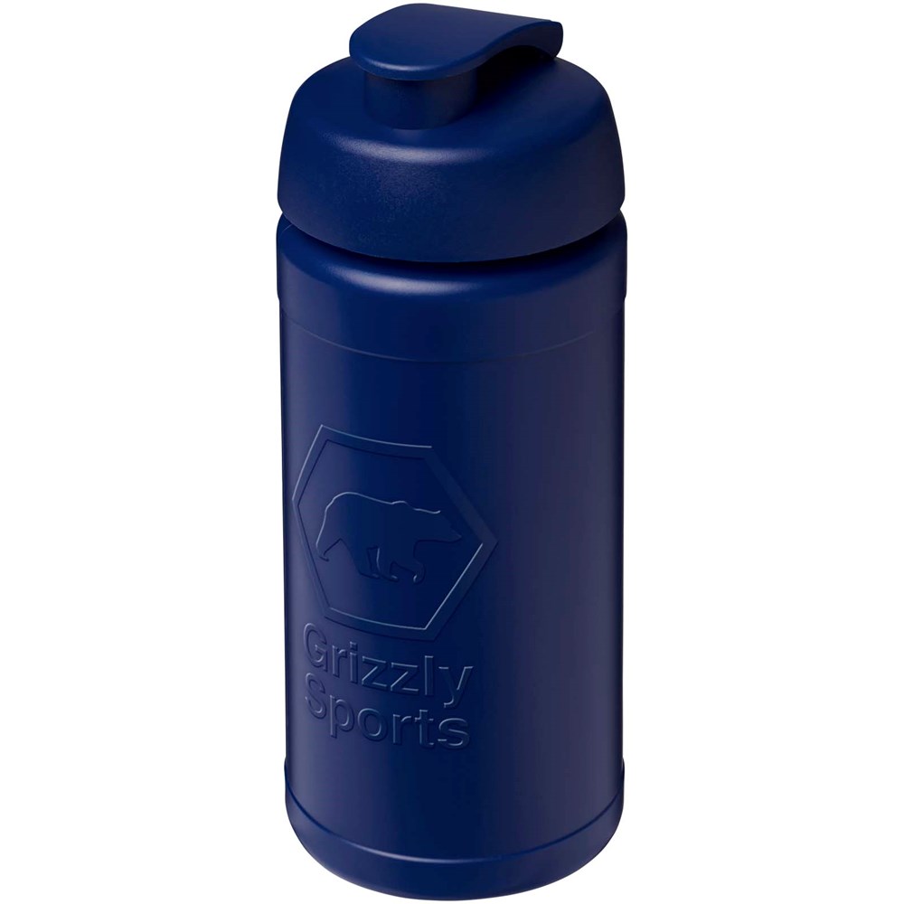 Bouteille de sport Baseline Rise de 500 ml recyclée avec couvercle rabattable Bleu, Bleu