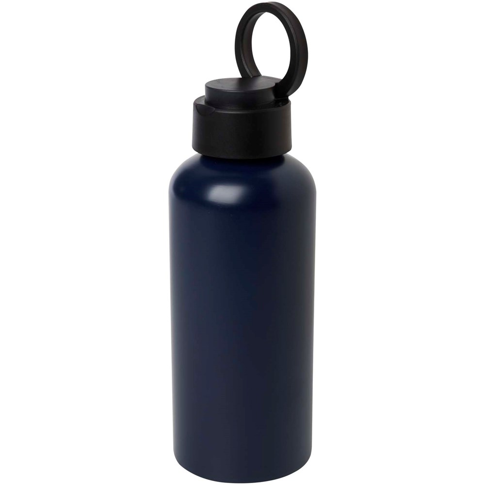 Bouteille d’eau Trinity de 600 ml en aluminium recyclé certifié RCS et couvercle en rPET Navy Blue