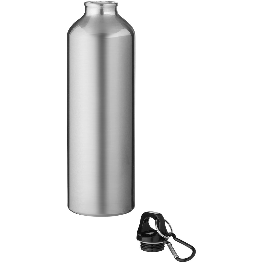 Bouteille d'eau Oregon de 770 ml en aluminium recyclé certifié RCS avec mousqueton argent