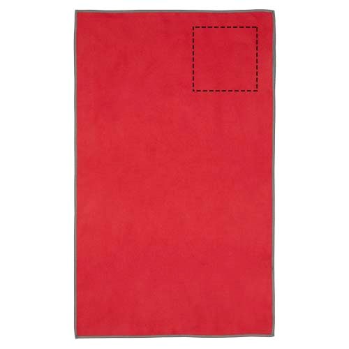 Serviette Pieter certifiée GRS ultra-légère et à séchage rapide 30 x 50 cm rouge