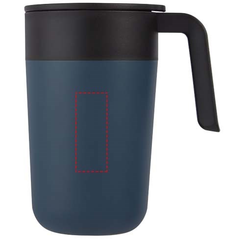 Tasse Nordia de 400 ml recyclée à double paroi bleu foncé