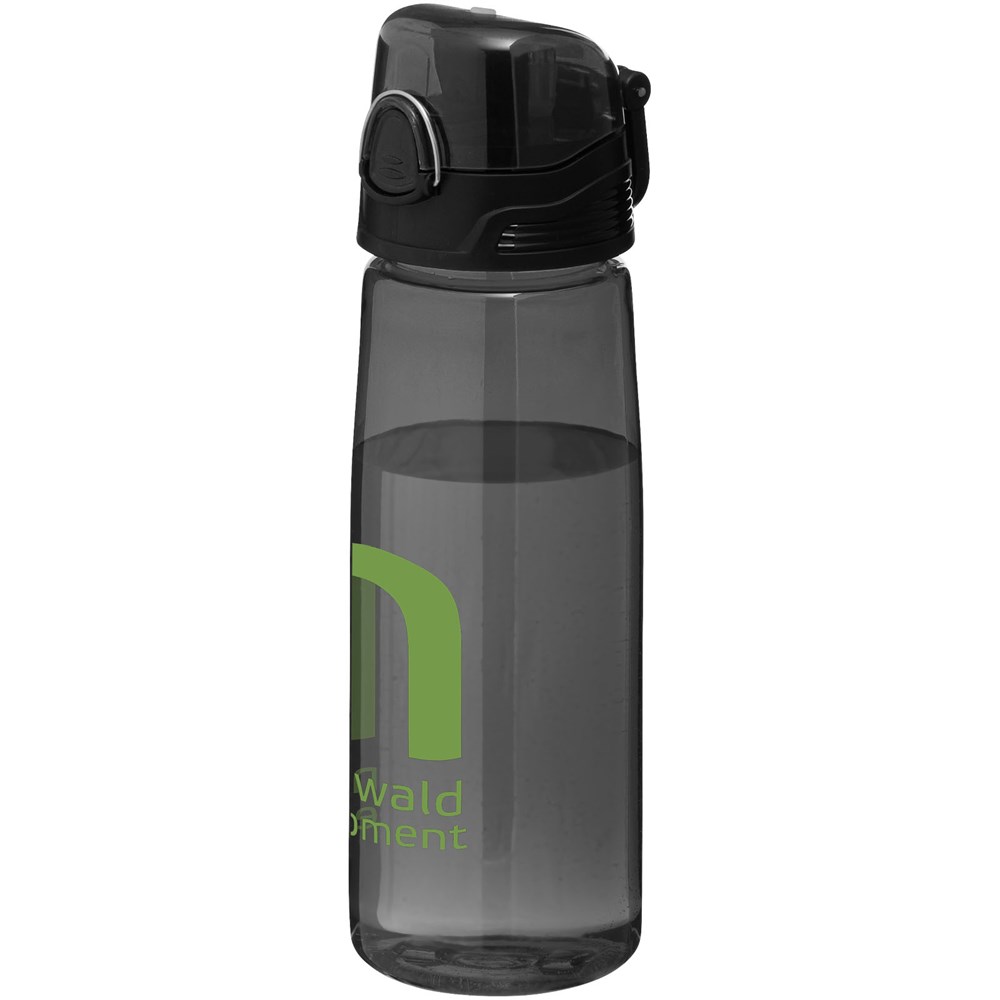 Capri 700 ml Tritan™ Sportflasche transparent schwarz