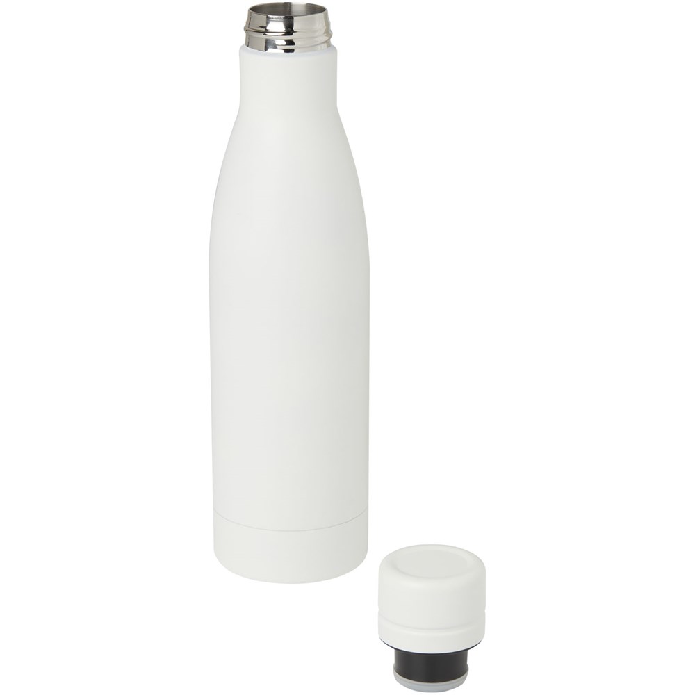 Bouteille isotherme Vasa en acier inoxydable recyclé certifié RCS de 500 ml avec isolation par le vide et couche de cuivre blanc