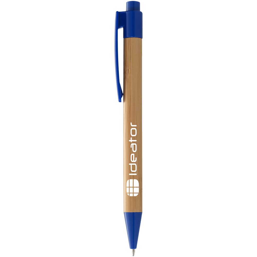 Stylo bille en bambou Borneo (encre noire) Naturel, Bleu royal