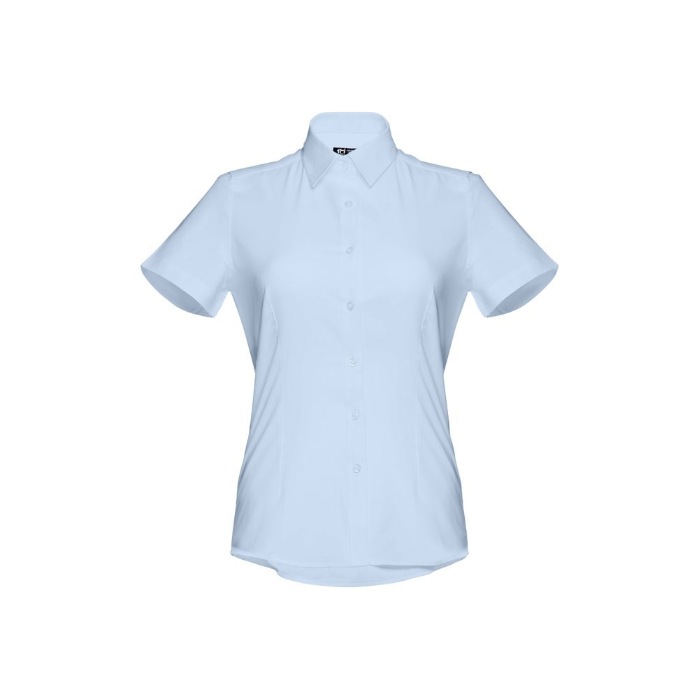 THC LONDON WOMEN Chemise oxford à manches courtes pour femmes Bleu clair