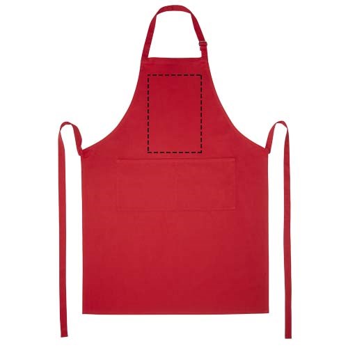 Tablier ajustable Andrea de 240 g/m² avec bretelle réglable au cou rouge