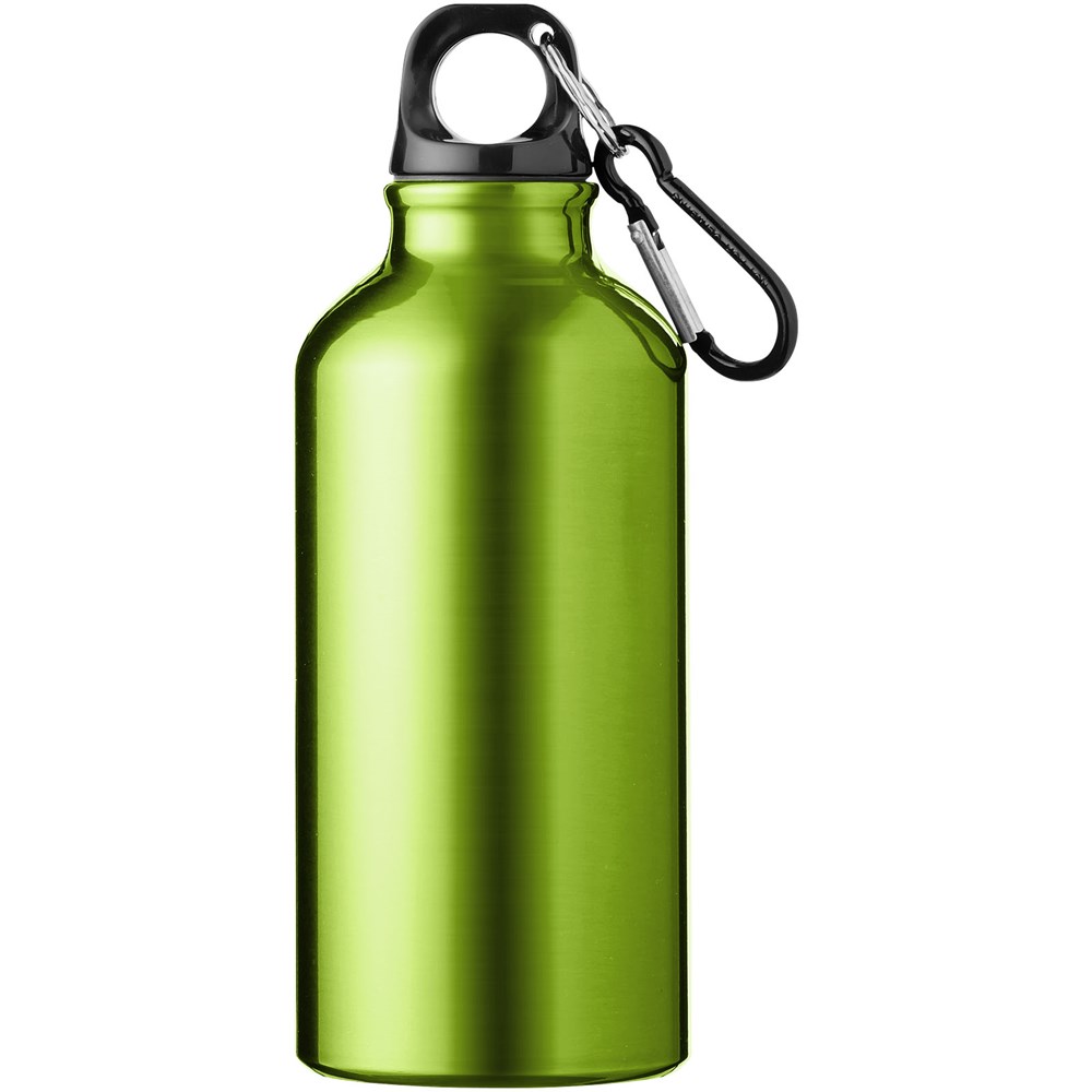 Oregon 400 ml Aluminium Trinkflasche mit Karabinerhaken apfelgrün, pearl