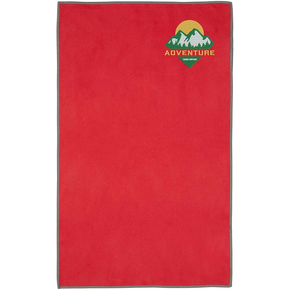 Serviette Pieter certifiée GRS ultra-légère et à séchage rapide 30 x 50 cm rouge