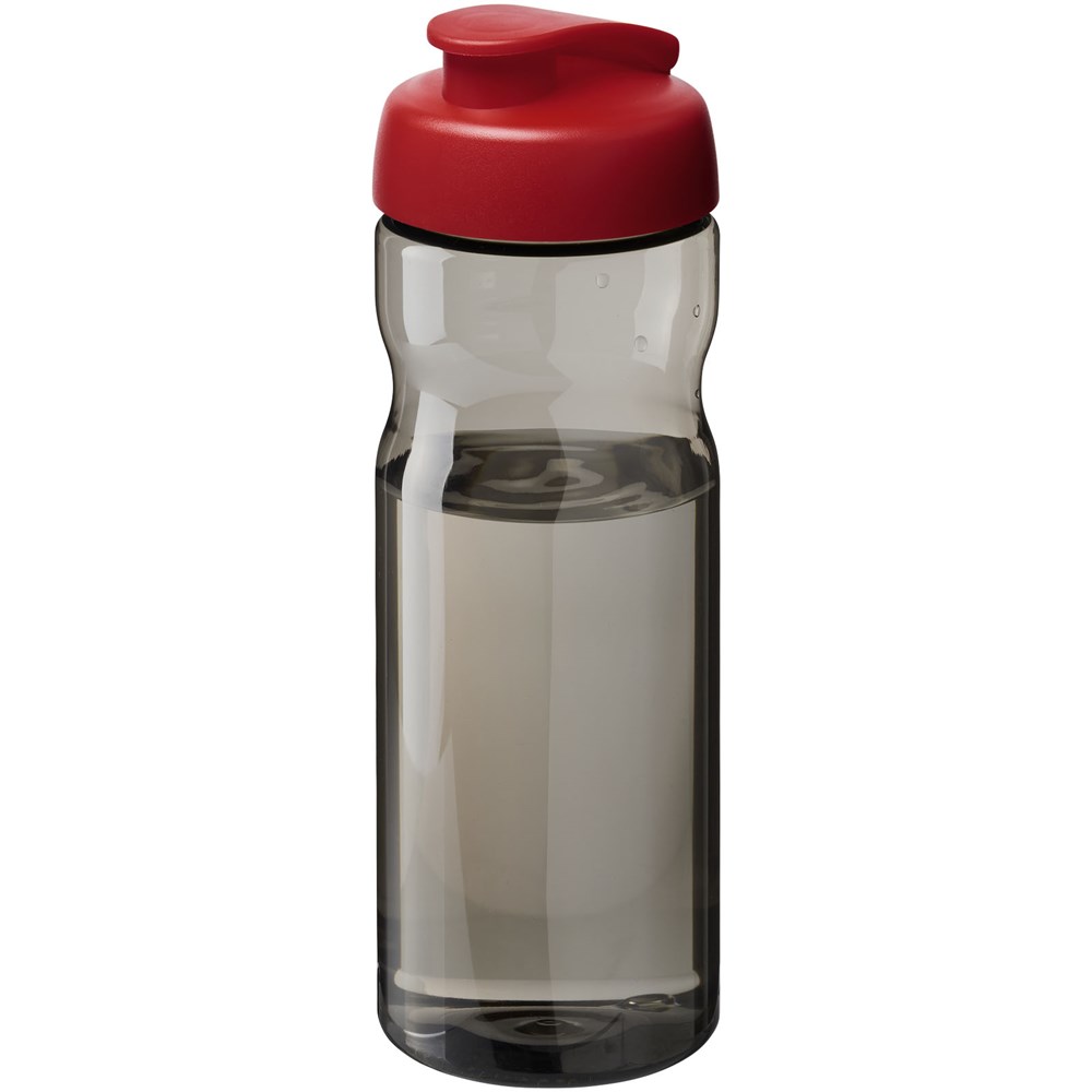 Bouteille de sport H2O Active® Eco Base de 650 ml avec couvercle à bec verseur Rouge, Charbon