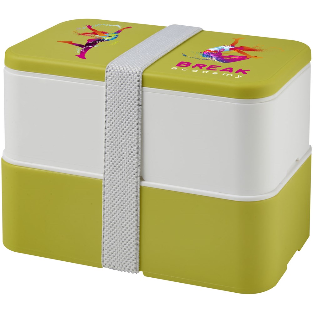 MIYO Doppel-Lunchbox limone, weiss, weiss