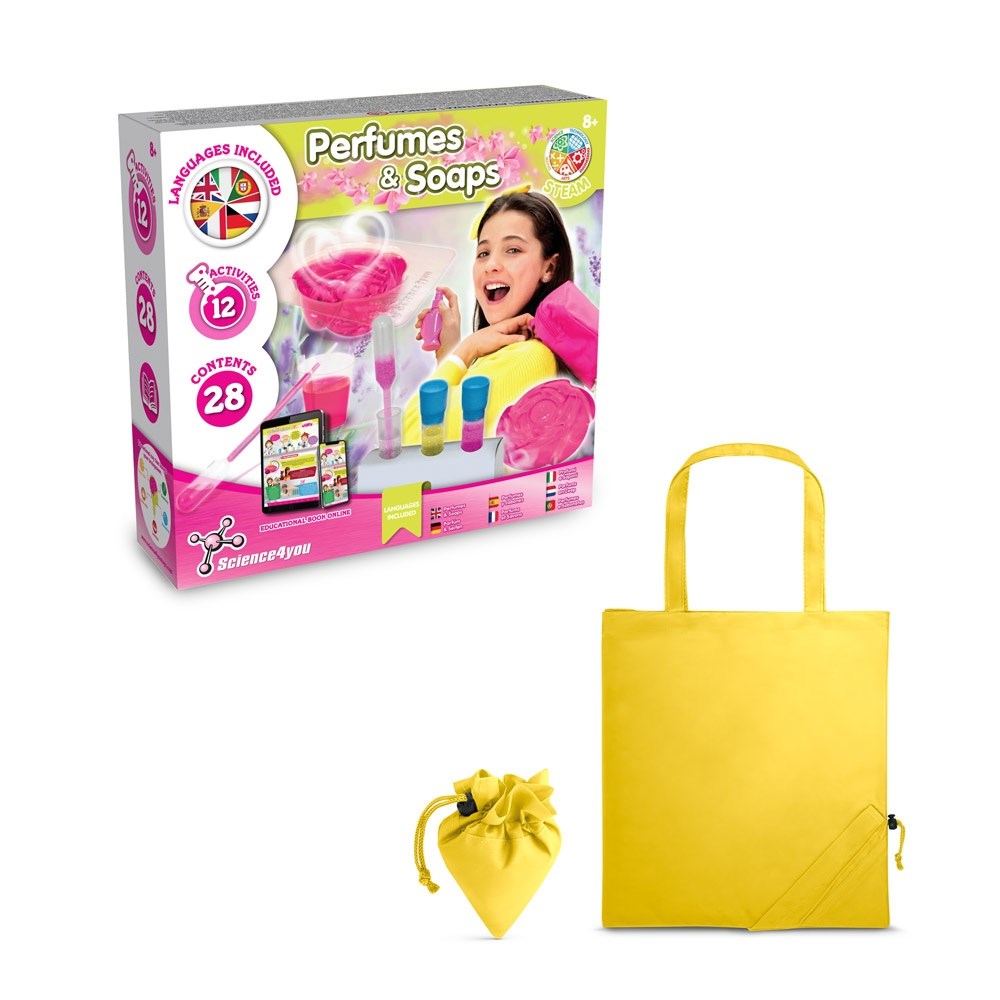 Perfume & Soap Factory Kit V Jeu éducatif livré avec un sac cadeau pliable en 190T jaune