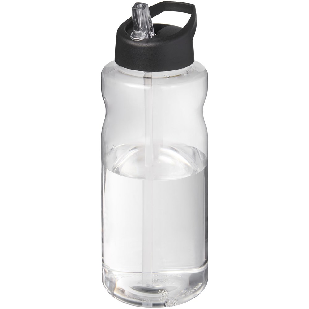 Bouteille de sport H2O Active® Big Base de 1 litre avec couvercle à bec verseur noir