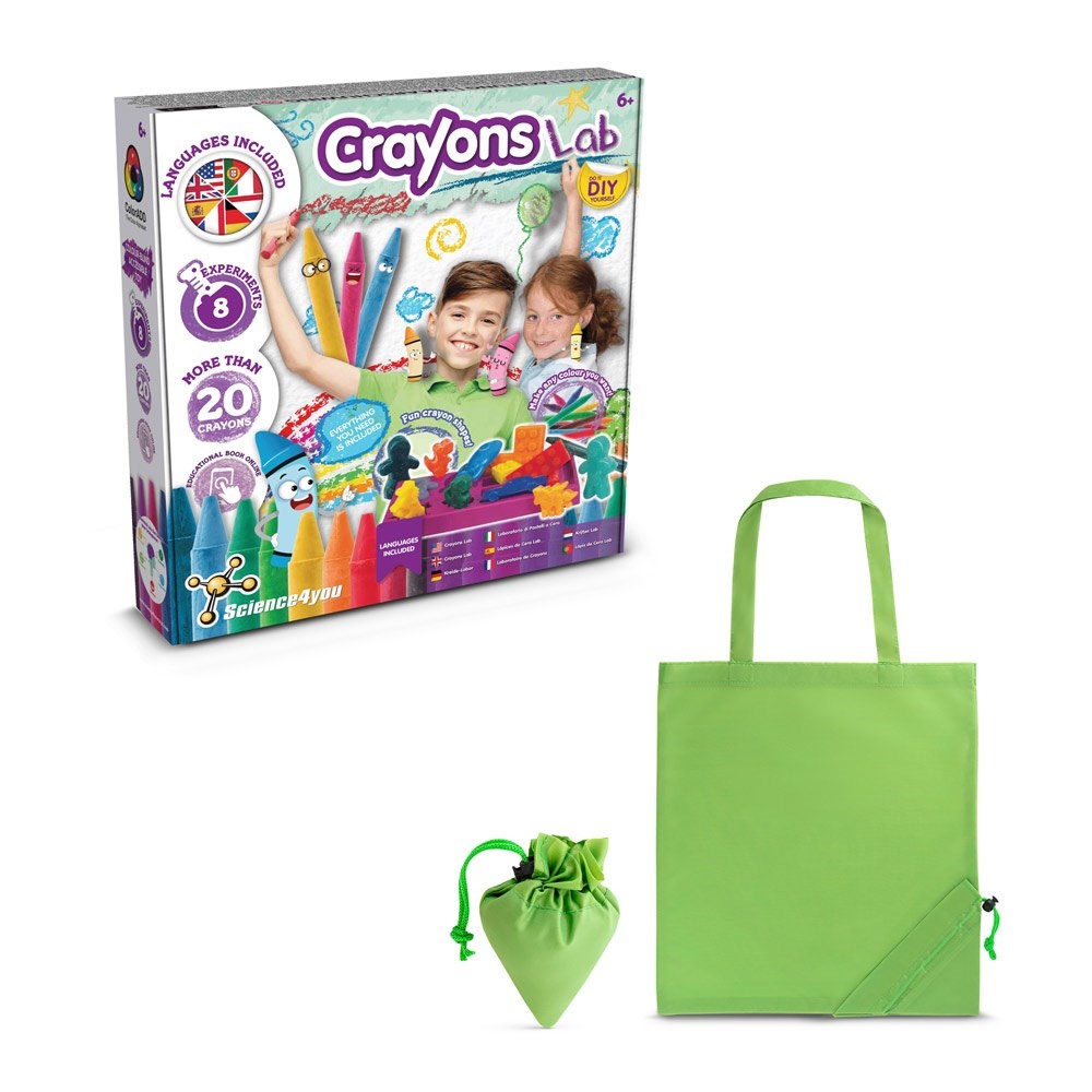 Crayon Factory Kit II Lernspiel lieferung inklusive einer faltbaren geschenktasche aus 190T Hellgrün