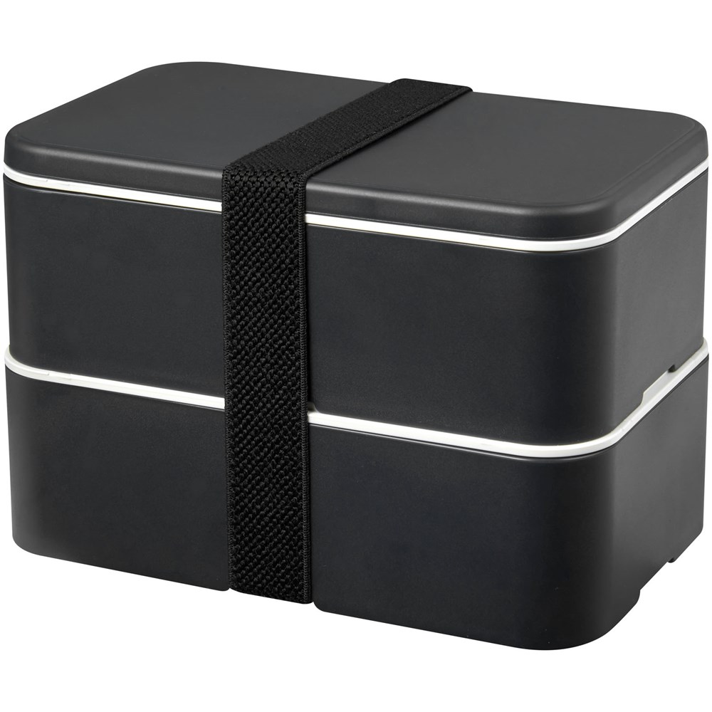 MIYO Renew Doppel-Lunchbox granitfarben, granitfarben, schwarz