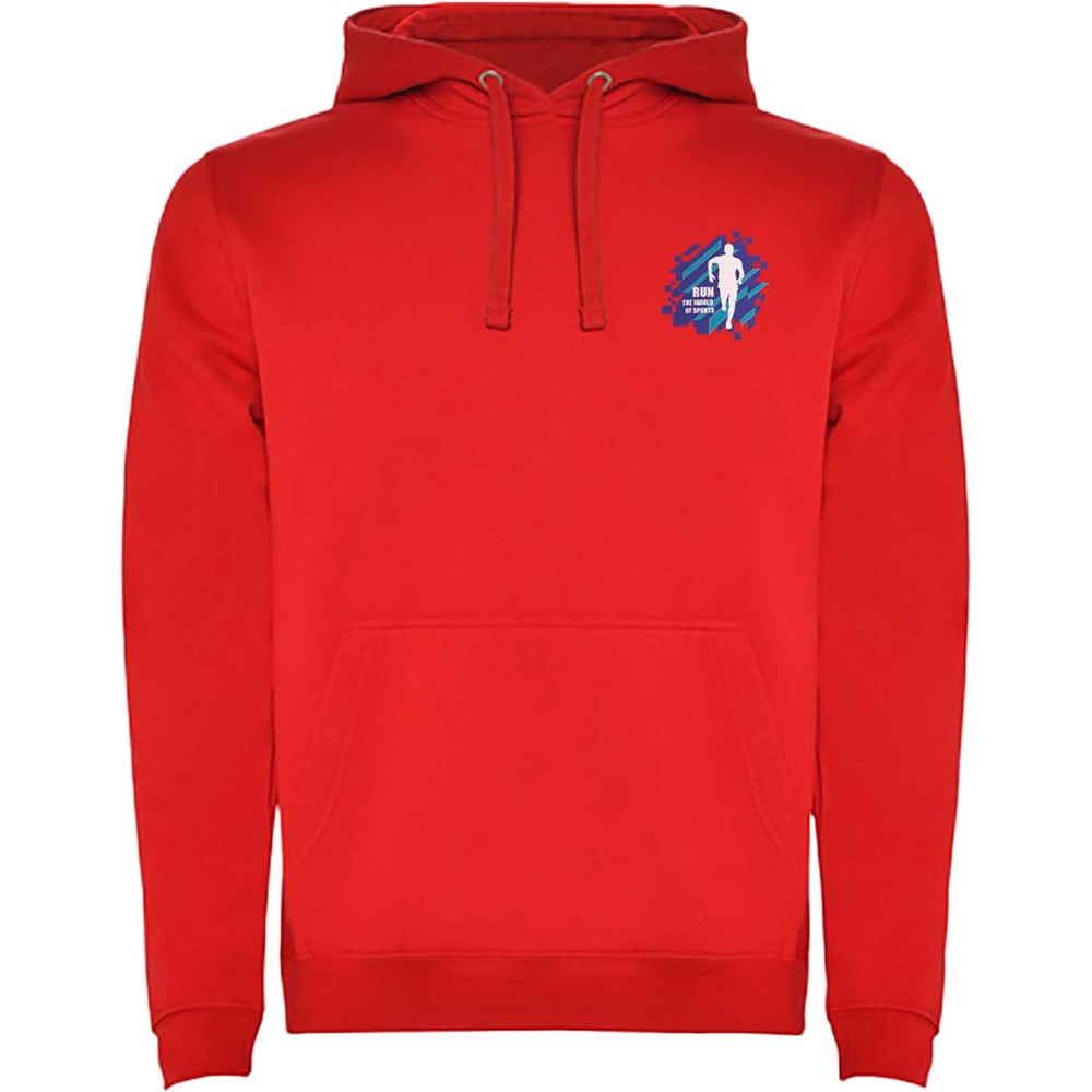 Kapuzenpullover mit Ihrem Logo – ideal als Werbegeschenk für kalte Tage. Erhältlich in verschiedenen Grössen und Farben. rot