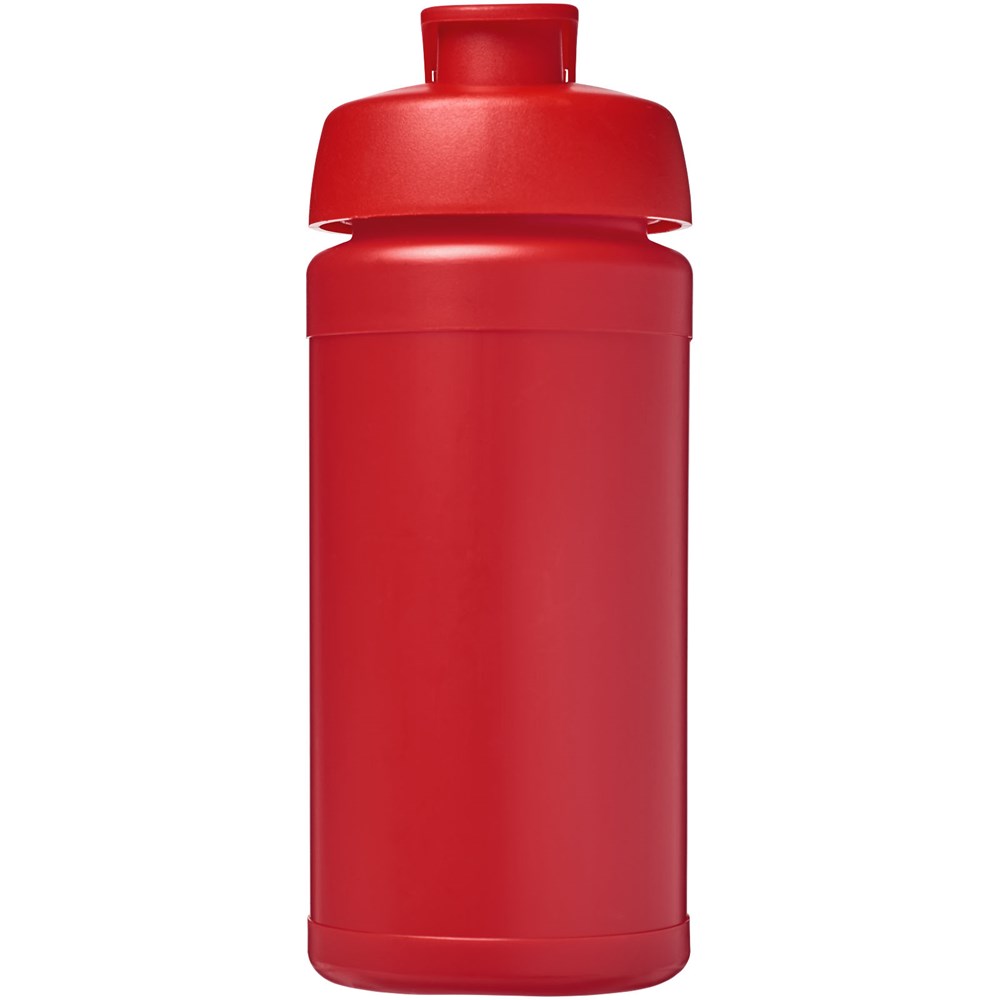 Bouteille de sport Baseline de 500 ml recyclée avec couvercle rabattable Rouge, Rouge