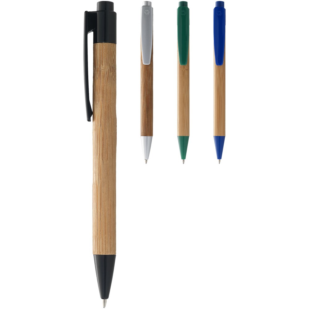 Stylo bille en bambou Borneo (encre noire) Naturel, Vert