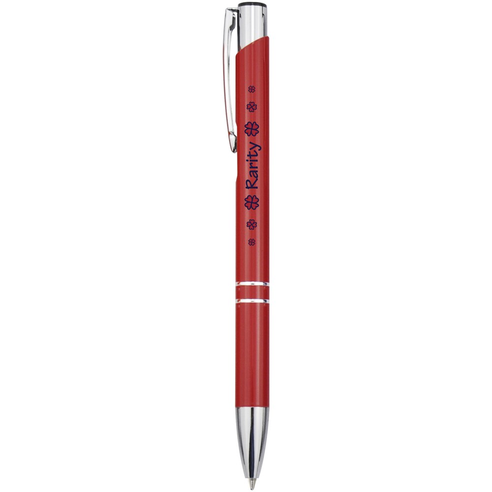 Stylo bille rétractable en aluminium Moneta (encre bleue) rouge