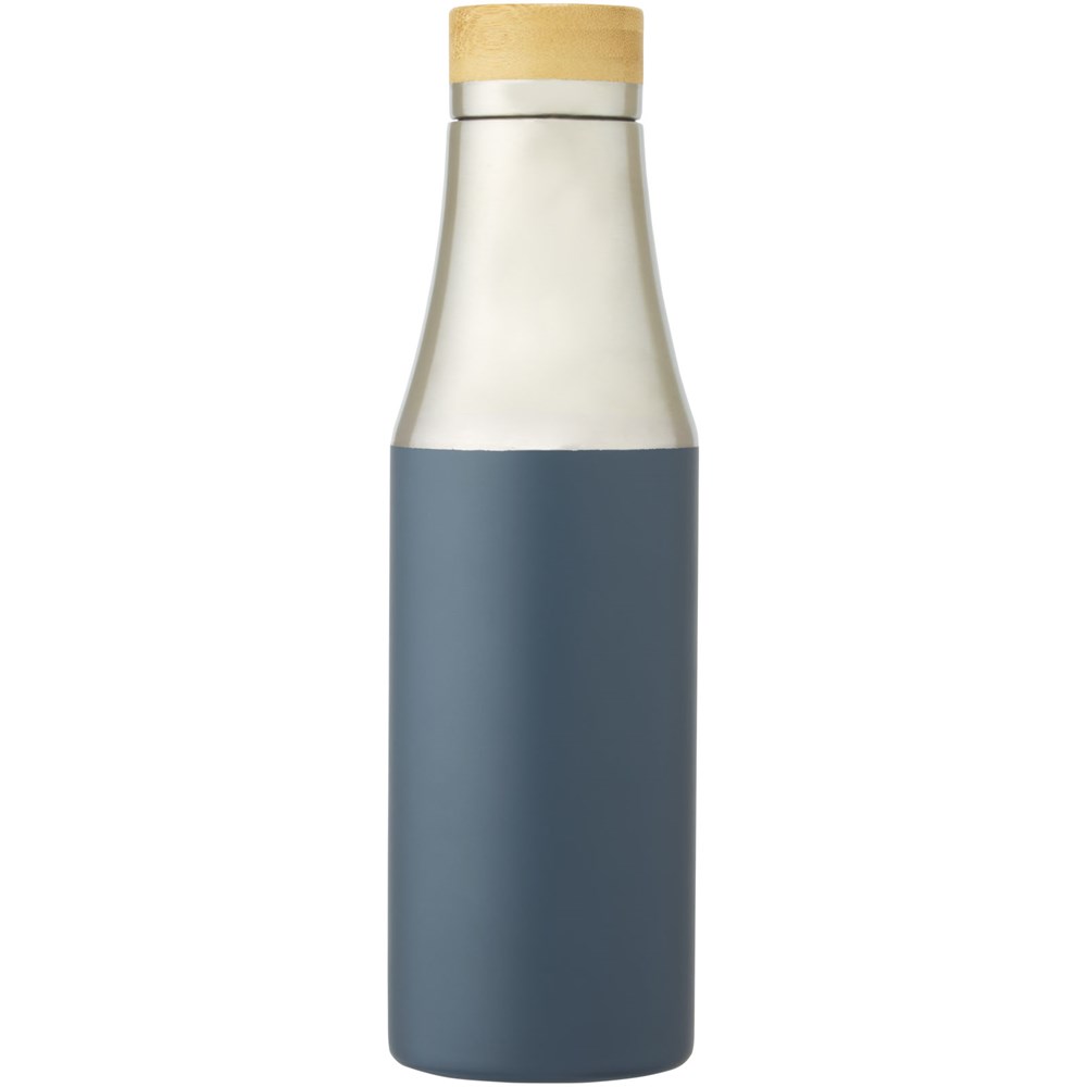 Hulan 540 ml Kupfer-Vakuum Isolierflasche mit Bambusdeckel eisblau