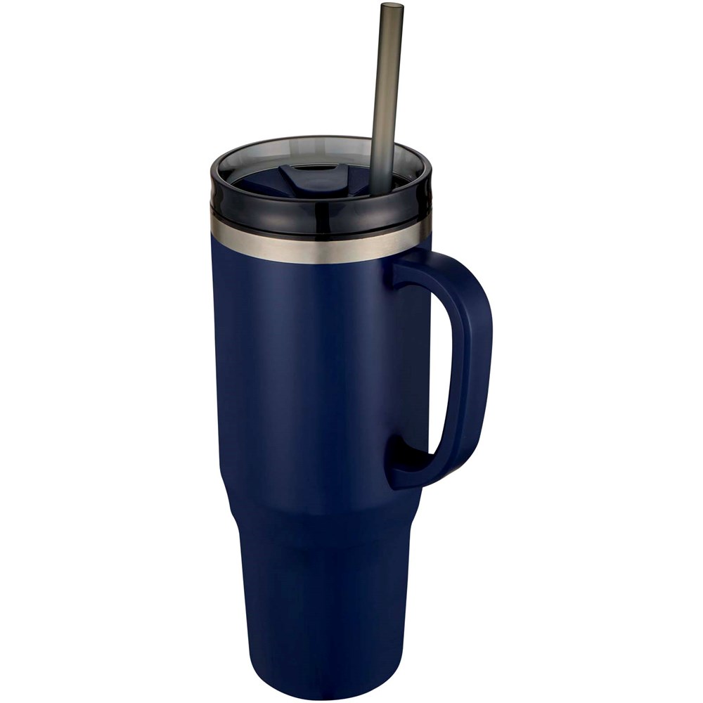 Mug isotherme Melbourne 1200 ml certifié RCS avec paille Marine